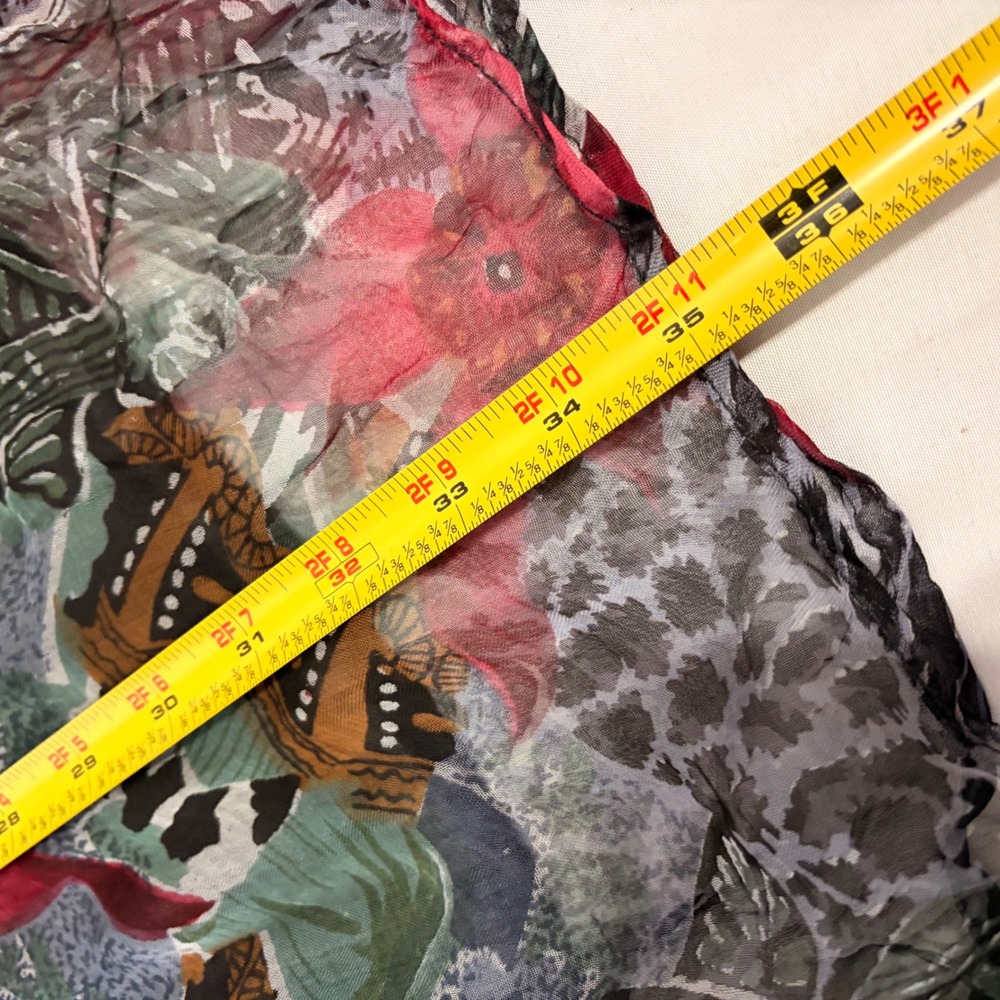 XESSORIUM Vintage 90s Stunning Floral and leopard Print flowy rayon maxi skirt - Picture 12 of 13
